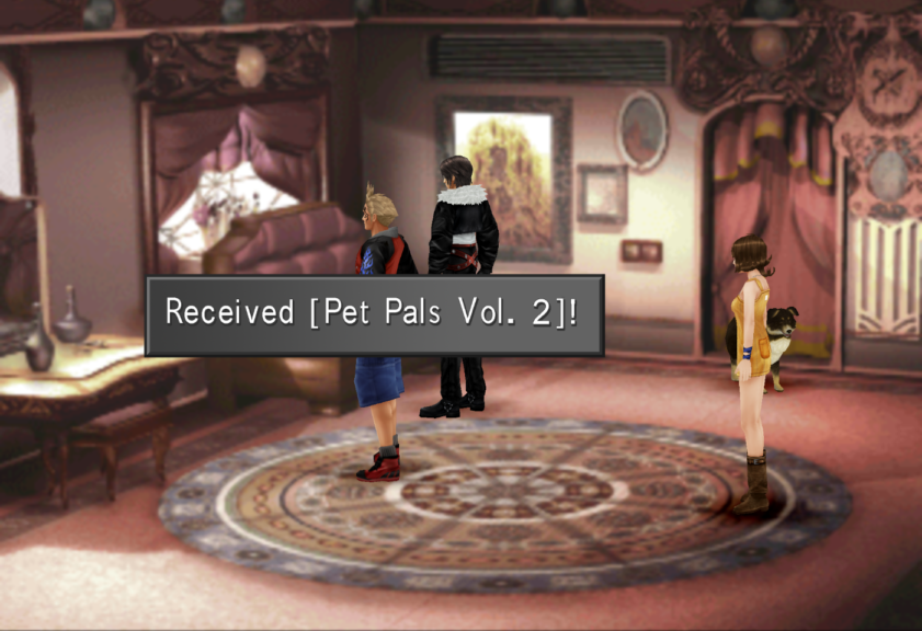 Squall receiving Pet Pals Vol. 2.