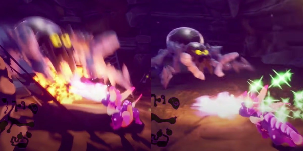 Spyro killing the last two spiders in High Caves. 