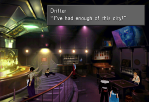 A drifter complaining about the city in the pub.