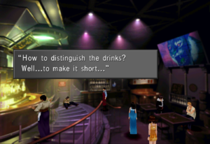 The bartender discussing how to distinguish the drink.
