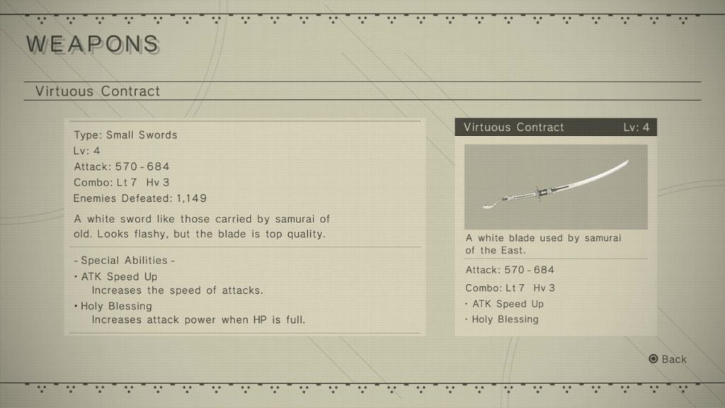 Virtuous Contract from Nier Automata.