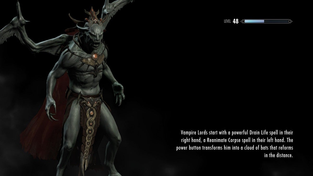 A Vampire Lord in Skyrim.