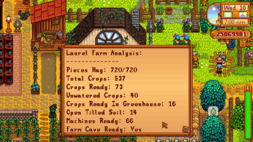 You can check hay in silos from the farm computer.