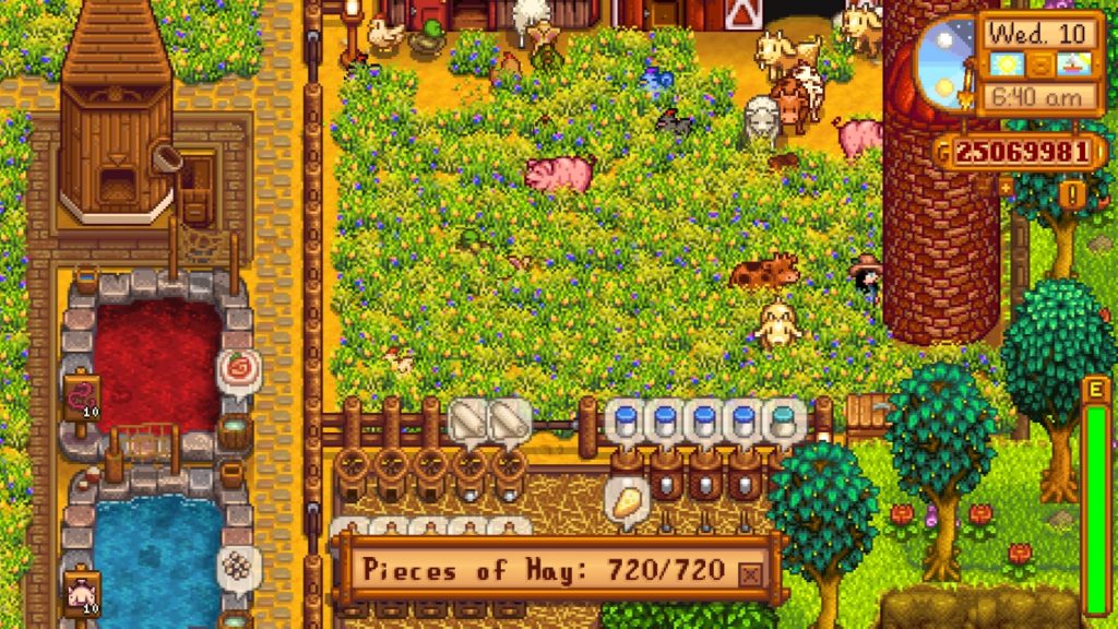 You can check hay in the silos by right-clicking them. 
