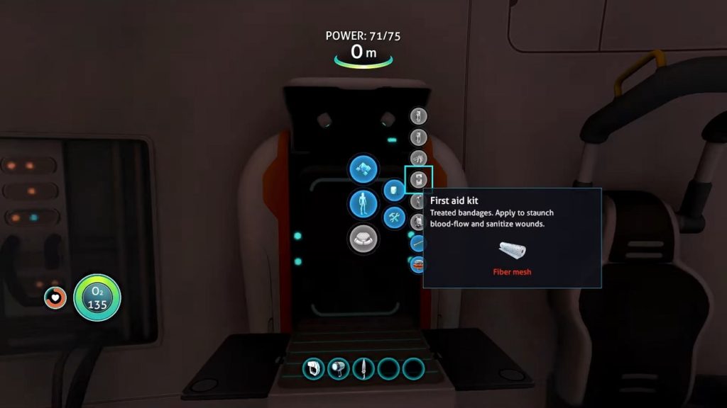Crafting First Aid Kit in Subnautica.