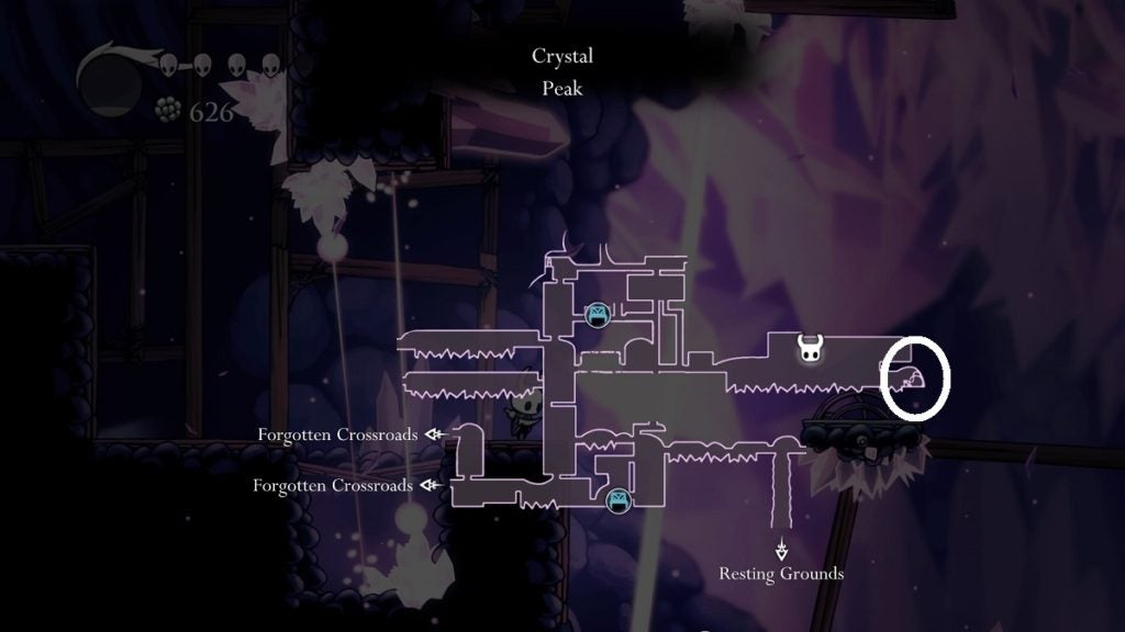 Crystal Heart location in Hollow Knight.
