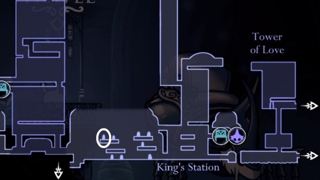 Location of the Pleasure House in Hollow Knight