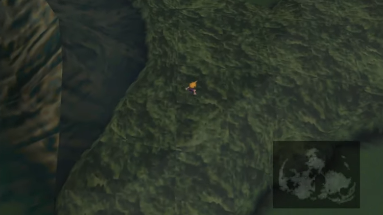 Searching for Yuffie in a forest on the world map.