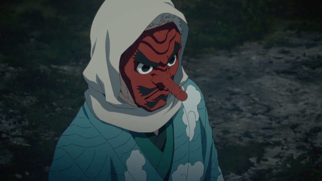 Sakonji, the oni-masked former Water Hashira and mentor of Tanjiro.