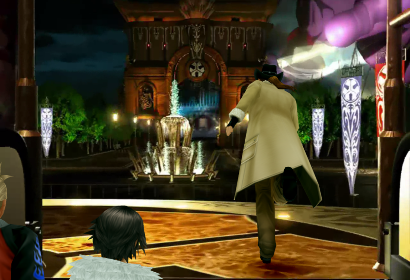 Squall, Zell, and Irvine enter Deling City for the first time.
