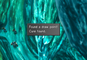 Cure is drawn from the draw point under the boulder. 