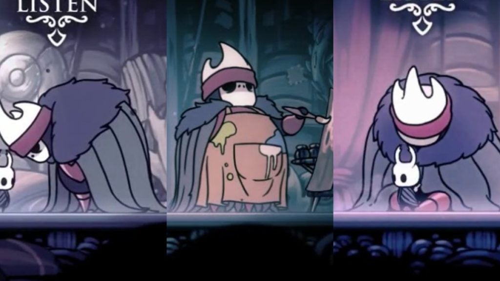 The Nailmasters of Hollow Knight.