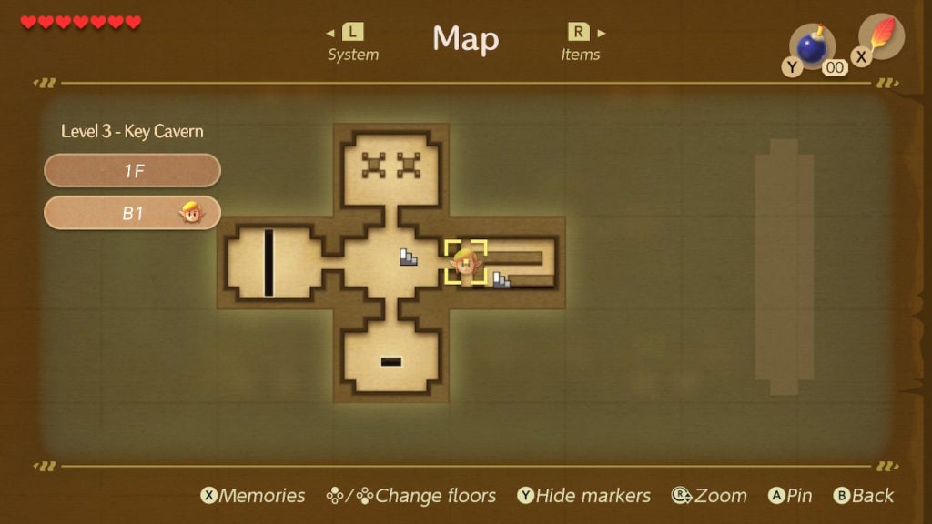 Map view of the eastern locked room on floor B1.