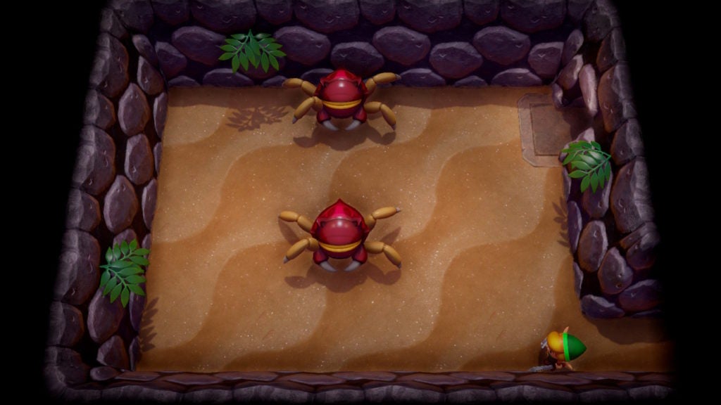 There are 2 red spider-like enemies in this room with Link.