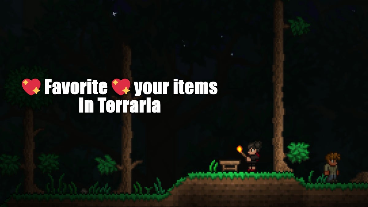 How to Favorite Items in Terraria text.
