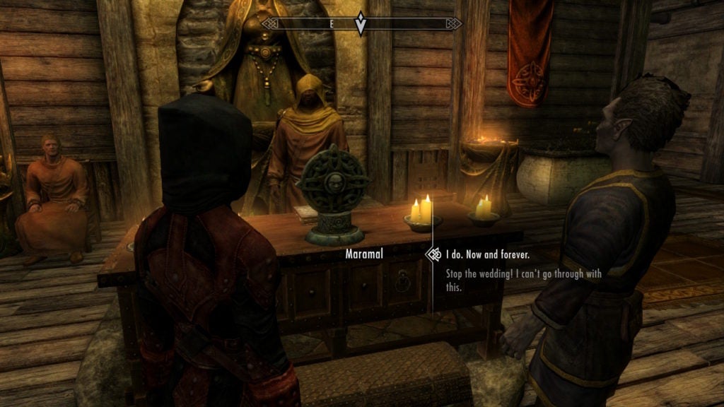 Marriage ceremony in Skyrim.