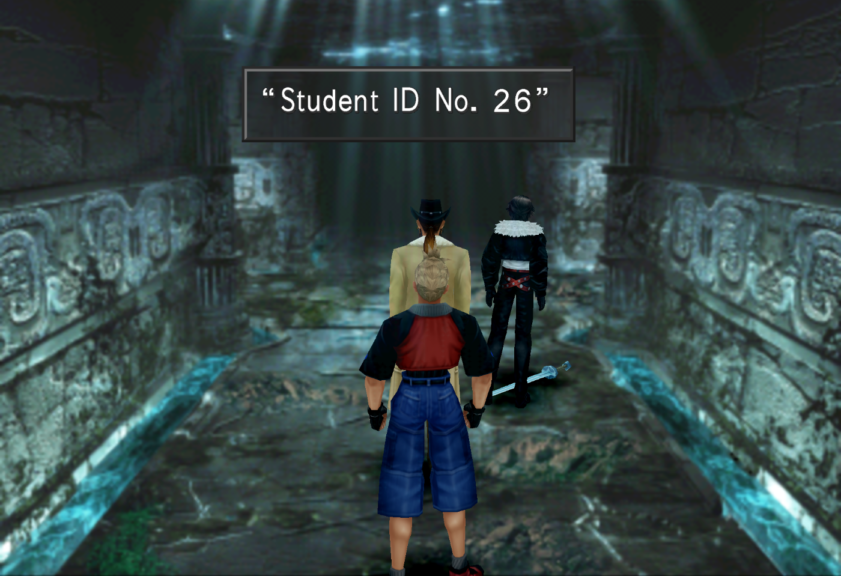 The student ID Number on the sword.