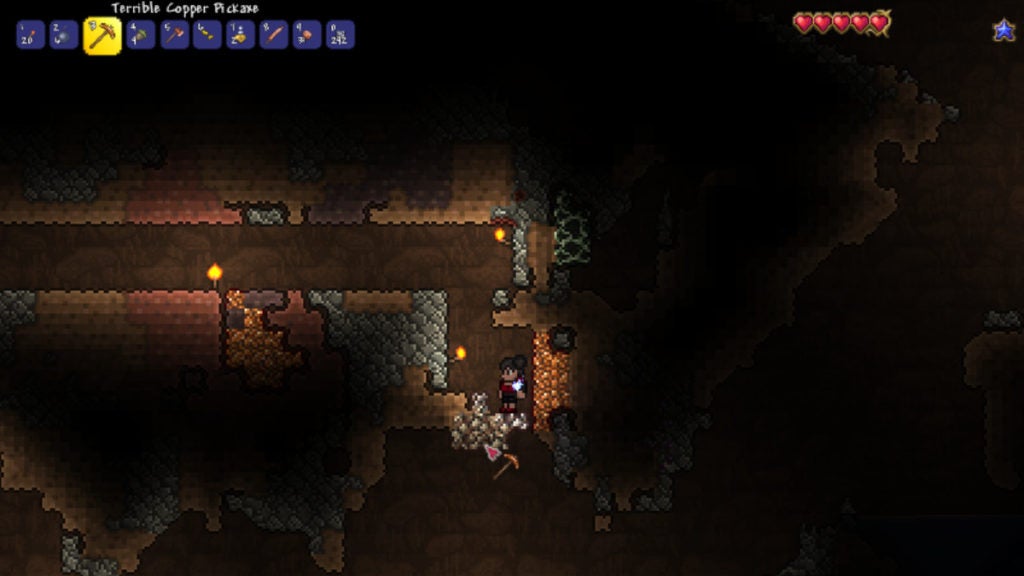 A player found a bunch of Iron Ores in Terraria.