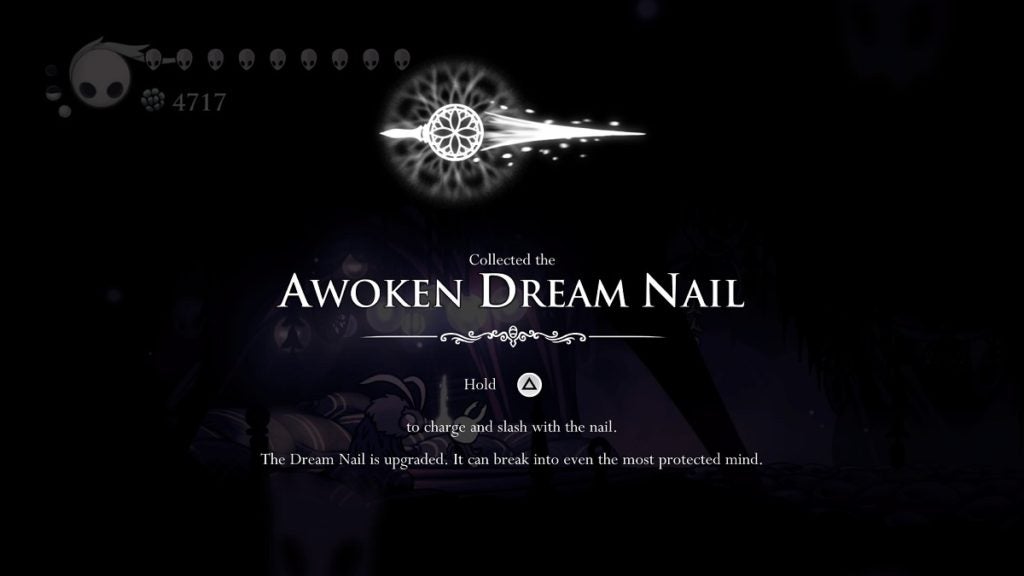 The Knight acquiring the Awoken Dream Nail.