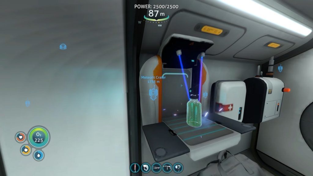 Crafting with Gold in Subnautica.