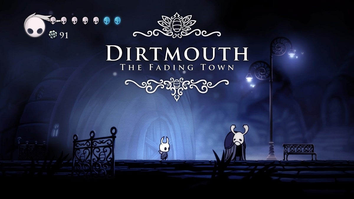 Arriving at Dirtmouth in Hollow Knight.