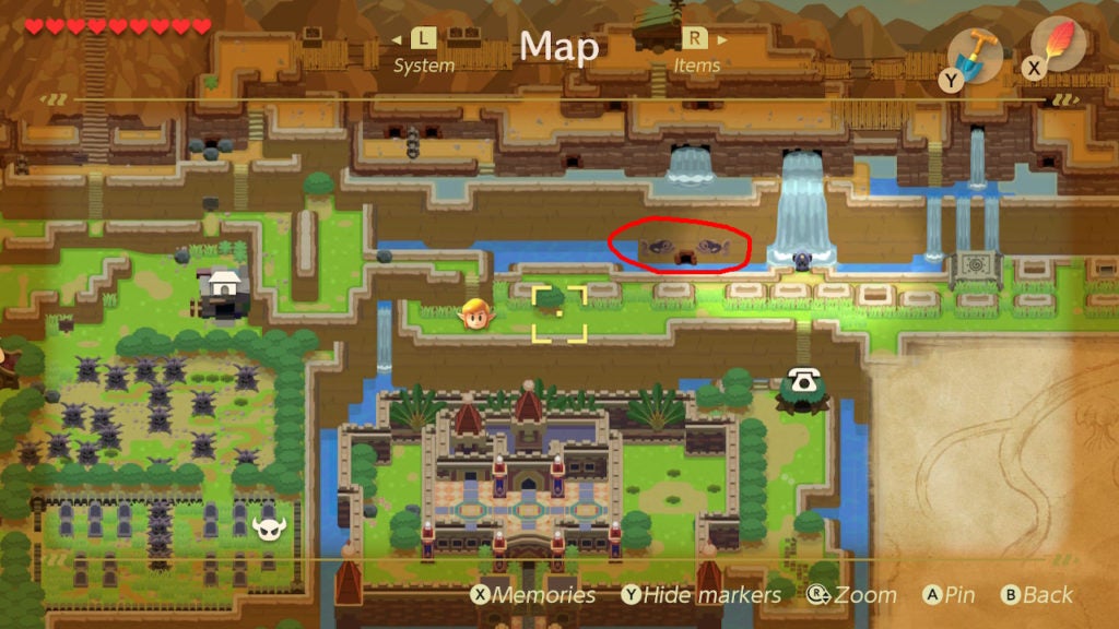 Red circle showing where Manbo can be found on the map.