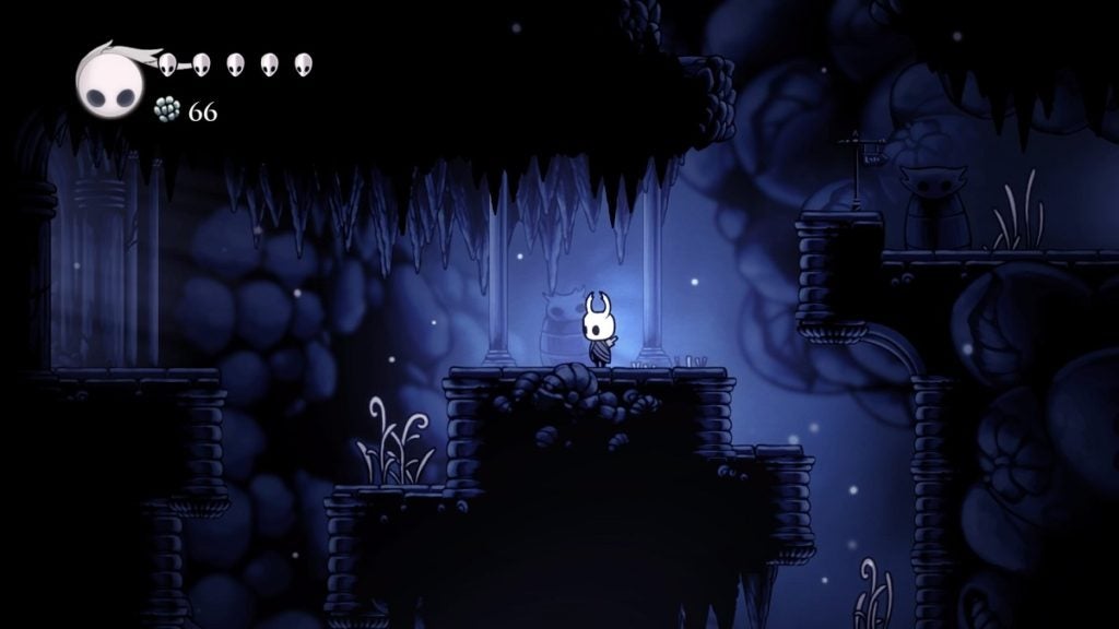 Forgotten Crossroads in Hollow Knight.