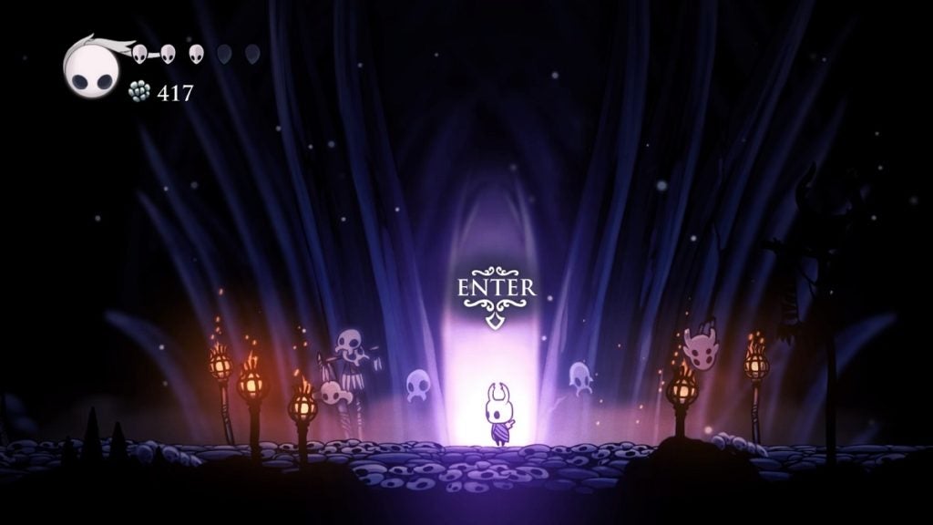 Entering the Ancestral Mounds in Hollow Knight.