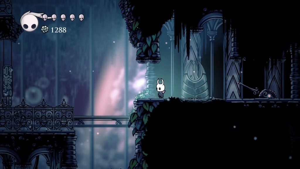 Finding a Vessel Fragment in Hollow Knight.