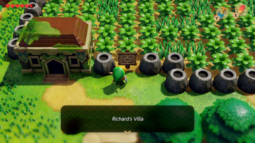 A sign telling the player that the building nearby is Richard's Villa.