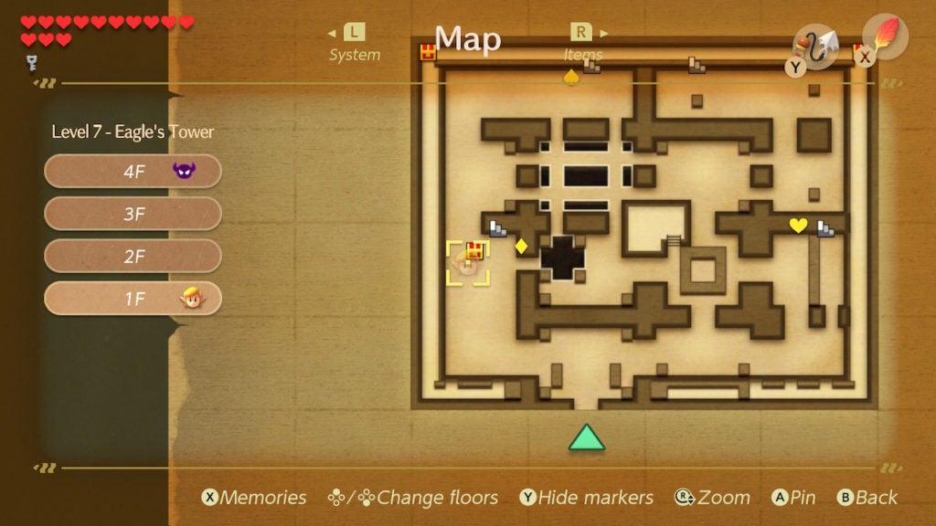 Location of the Stone Beak chest on the map.