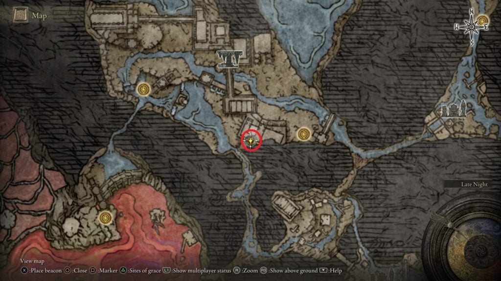 The location of the Archer Ashes in Elden Ring.