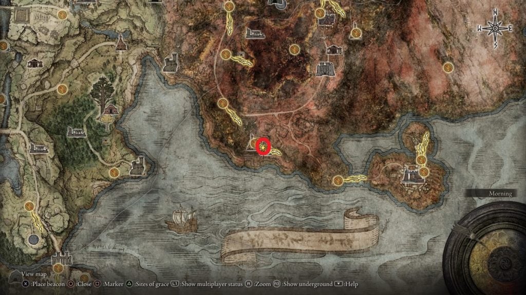 The location of Caelid Catacombs in Elden Ring.