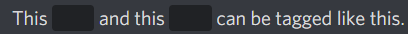 The phrase "This word and this word can be tagged like this." with both instances of "word" tagged and hidden.