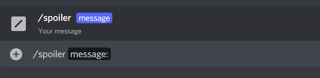 The spoiler command being used in Discord.