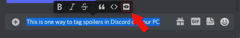 The eye icon as it appears at the text box.
