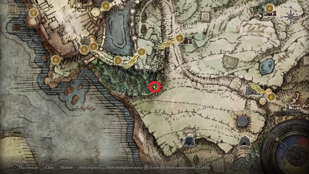 The location of Godrick Soldier Ashes in Elden Ring.