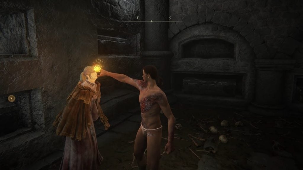 Hyetta receiving the Frenzied Flame from the Tarnished.