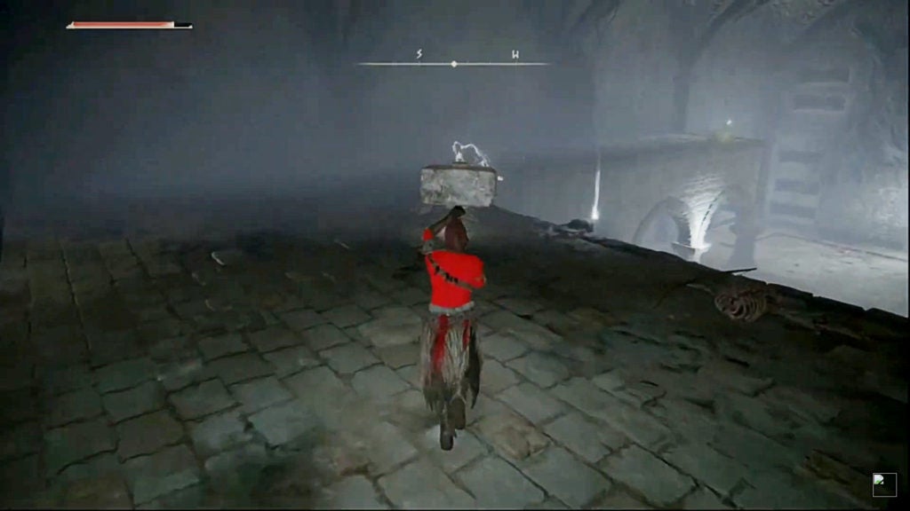 The player in the room with the uchigatana on the ground in item form.