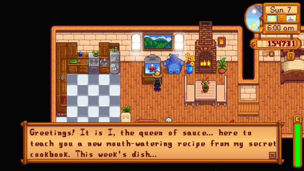 The Queen of Sauce teaches you recipes.