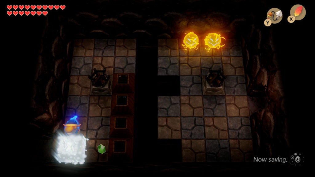 Link opening a locked block in a dark room.