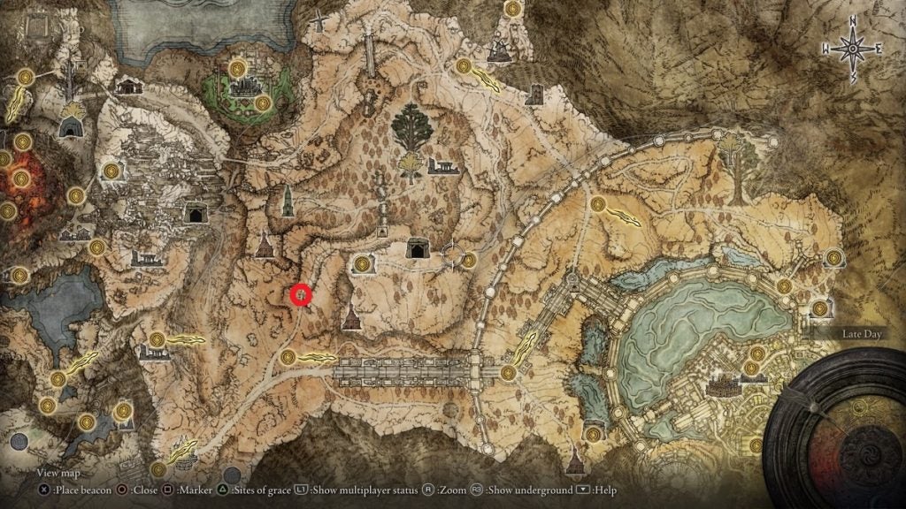 The location of the Map Fragment in Altus Plateau.