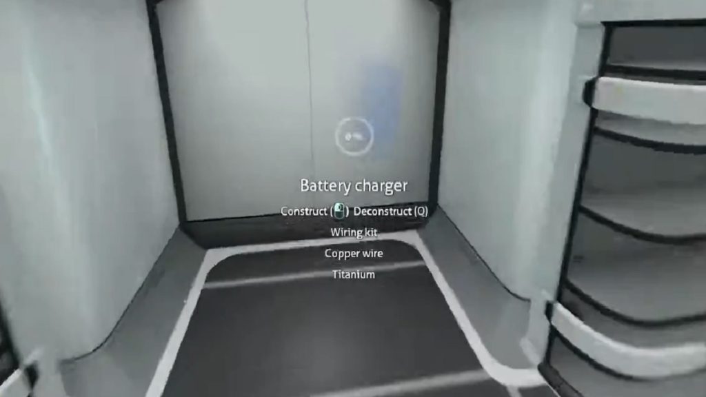 Constructing a Battery Charger in Subnautica.