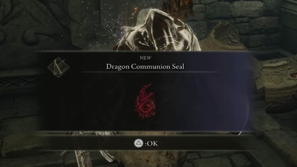 The Dragon Communion Seal from Elden Ring.