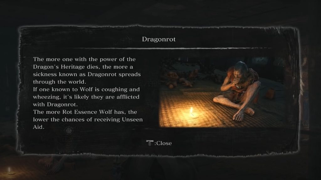The explanation for Dragonrot in Sekiro.