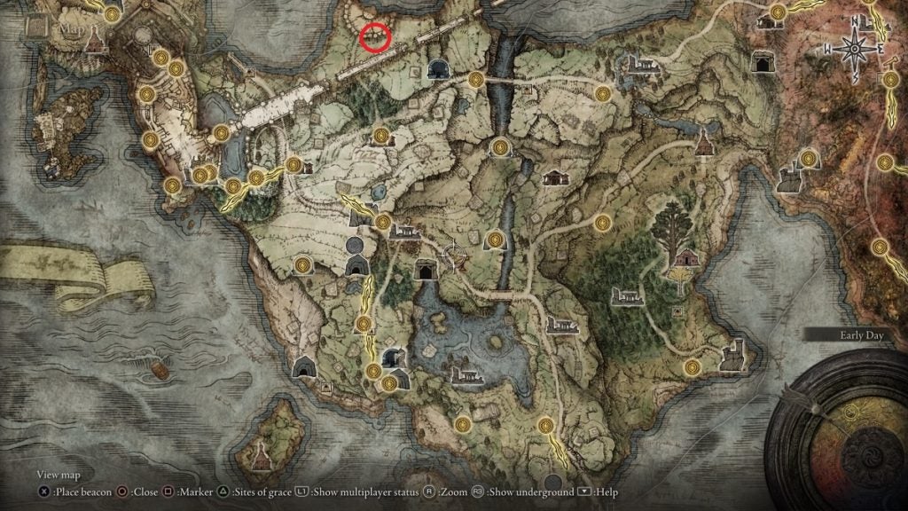 The location of the Duelist's Furled Finger in Elden Ring.