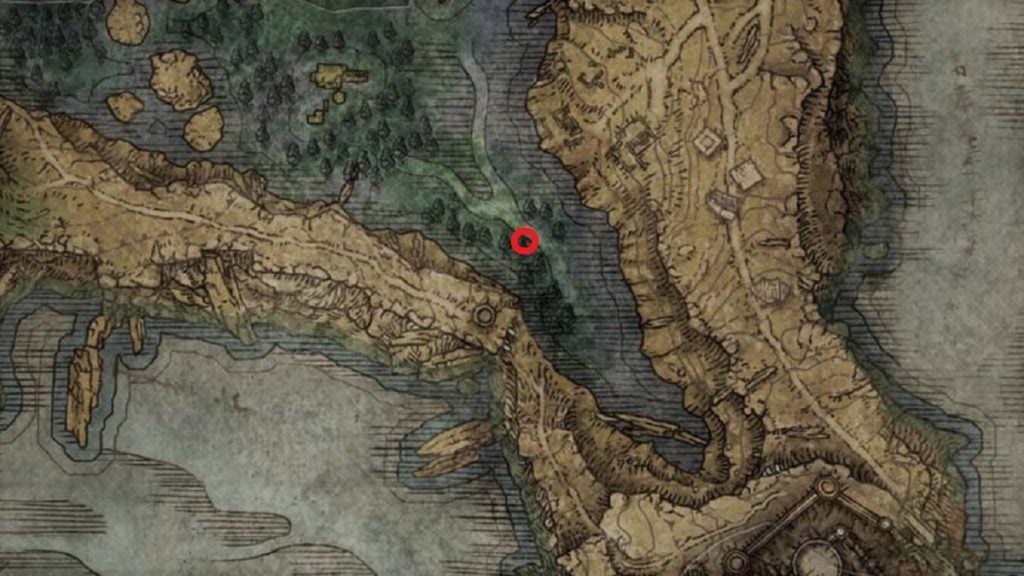 The location of the East Liurnia Map Fragment.