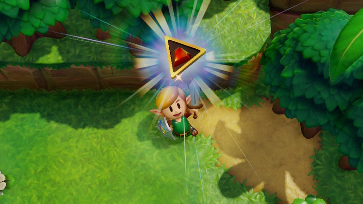 Link holding up a piece of power.