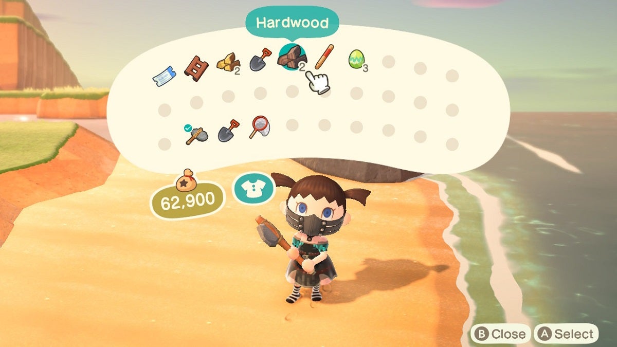 Hardwood shown in character's inventory.