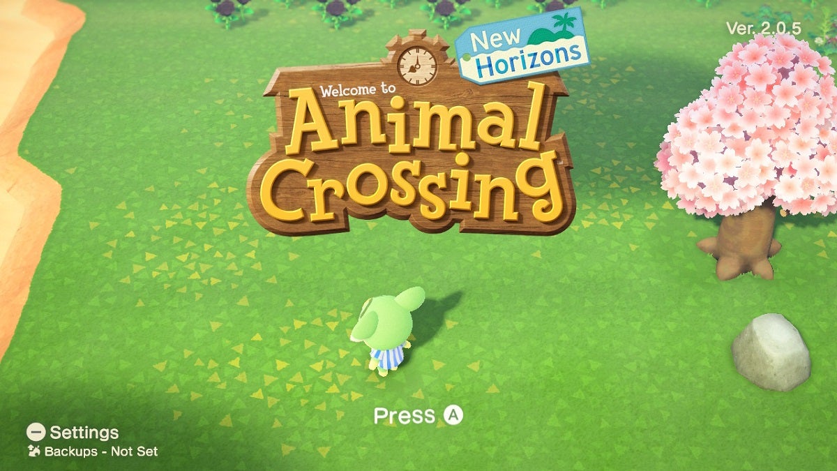 Animal Crossing title screen.